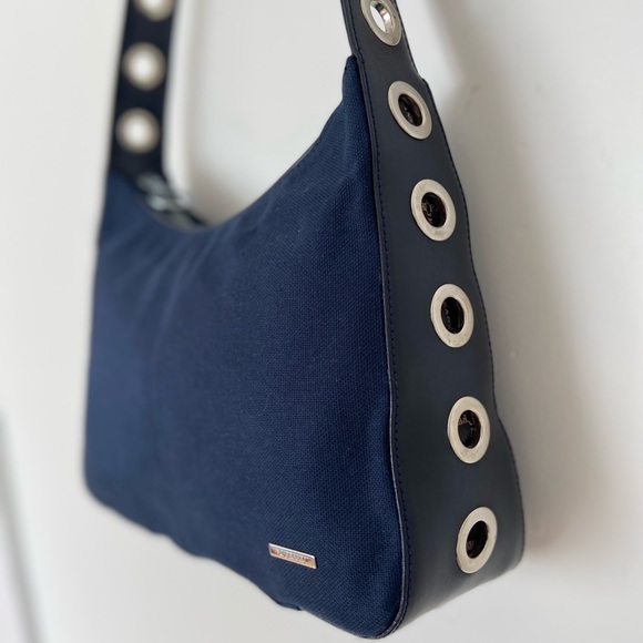 Vintage Gianfranco Ferre Canvas Shoulder Bag with Metal Eyelet Trim - Picture 9 of 9